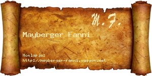 Mayberger Fanni névjegykártya