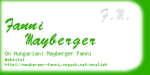 fanni mayberger business card